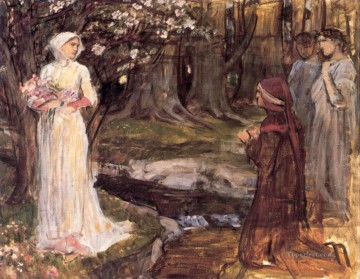 Dante y Beatrice mujer griega John William Waterhouse Pinturas al óleo